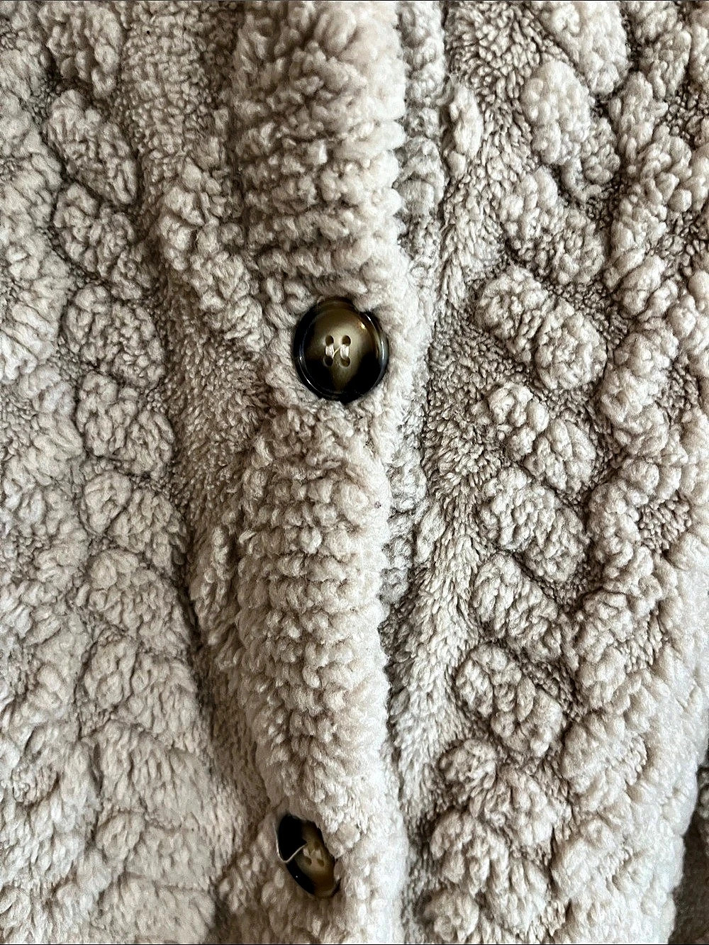 Women's Beige Teddy Hooded Coat - Picture 4 of 6